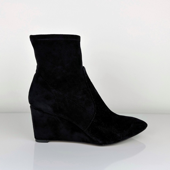 Splendid Women's Platt Pointed Toe Wedge Heel Booties Black Size 8.5 - Picture 3 of 12